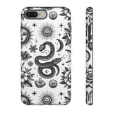 White Celestial Snake Goth Tough Phone Case