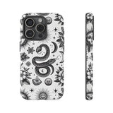 White Celestial Snake Goth Tough Phone Case