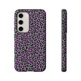 Grey and Pink Leopard Print Tough Phone Case