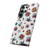 White Old School Retro Tattoo Tough Phone Case