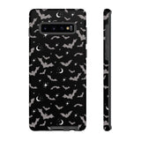 Black Spooky Bat Print Tough Phone Cases