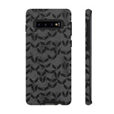 Grey Spooky Bat Print Tough Phone Cases