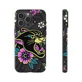 Floral Panther Print Tough Phone Case