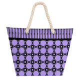 Lilac Skull and Bones Beach Bag | Pastel Goth Tote Bag | Spooky Cute Shoulder Bag | Alternative Summer Accessory | Creepy Kawaii Tote