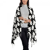 Ghost scarf as an open shawl