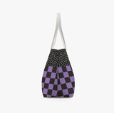Purple Checkered Alternawear Ladies Everyday Handbag Tote Bag