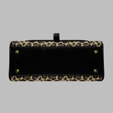 Underside of the Leopard print satchel by Alternawear