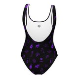 Purple Tattoo Doodle One-Piece Swimsuit