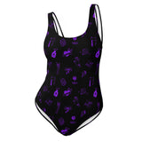 Purple Tattoo Doodle One-Piece Swimsuit