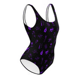 Purple Tattoo Doodle One-Piece Swimsuit
