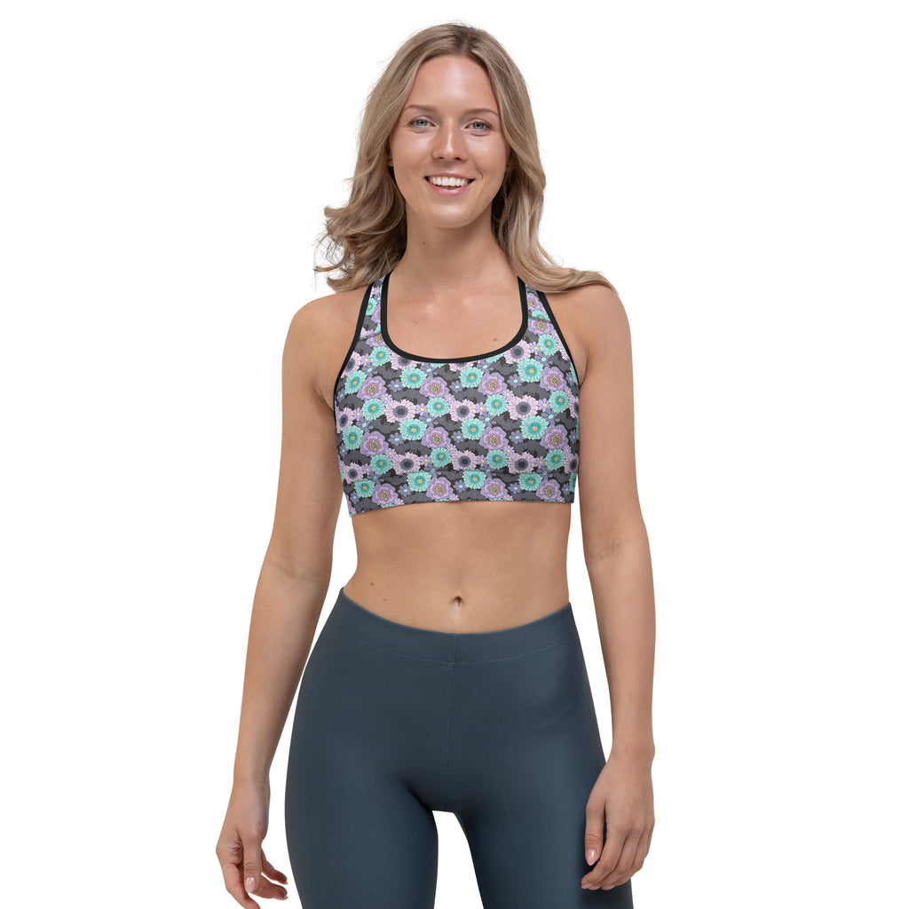 Floral Bats Ladies Sports bra
