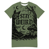 Green 'Stay Weird' T-shirt dress