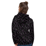 Leuchtender Bolzen-Unisex-Hoodie mit rosa Leopardenmuster