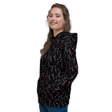 Leuchtender Bolzen-Unisex-Hoodie mit rosa Leopardenmuster