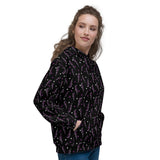 Leuchtender Bolzen-Unisex-Hoodie mit rosa Leopardenmuster