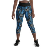 Sugar Skull Striped Leggings Yoga Capri Leggings