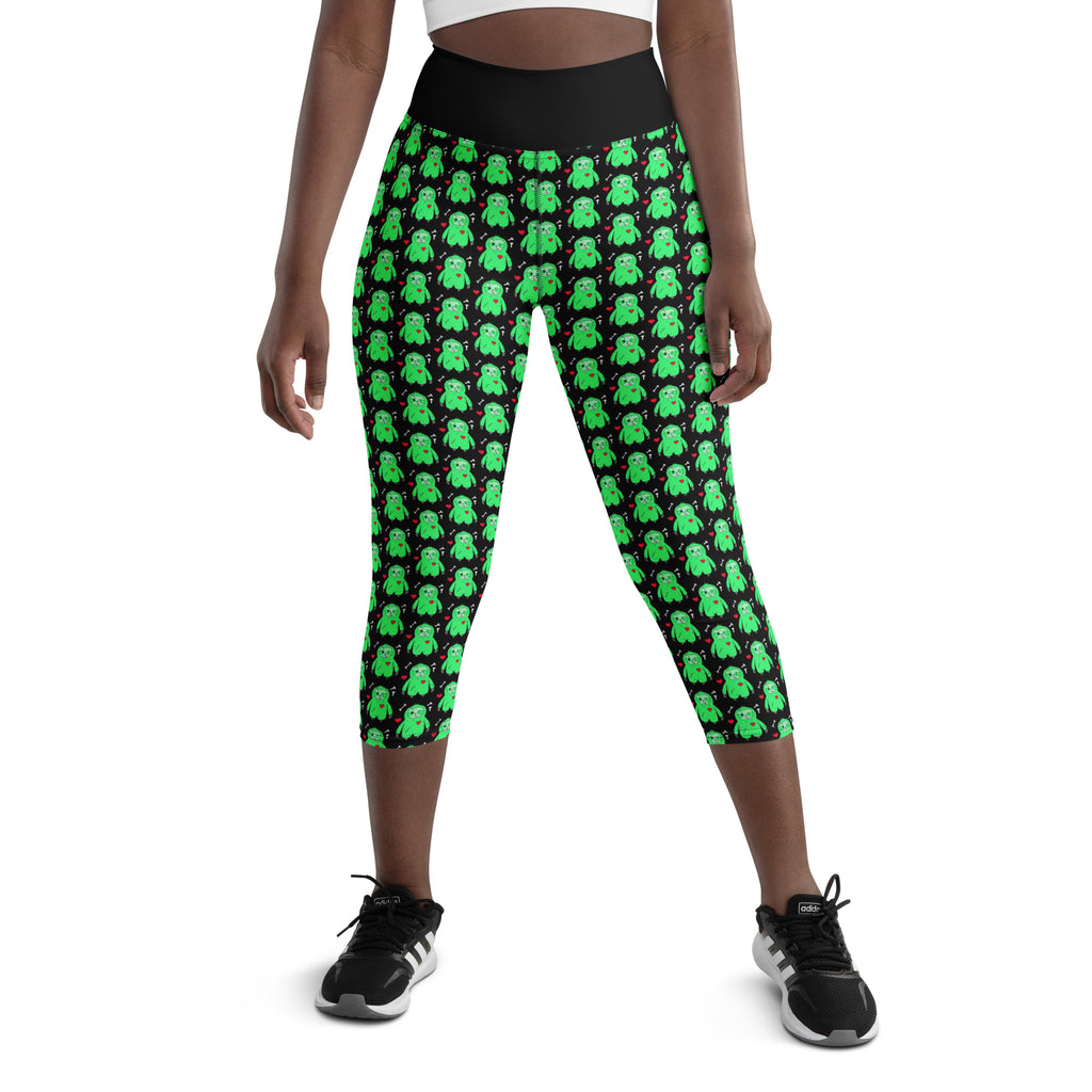 Zombie Sloth Yoga Capri Leggings