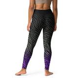 Graue und lila Ombre-Zebra-Yoga-Leggings in voller Länge