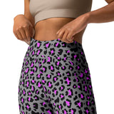 Grey and Pink Cheetah High Waisted Yoga Leggings
