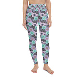 Floral Bats Full Length Yoga Leggings