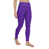 Purple and Pink Leopard Print High Waisted Full Length Yoga Leggings