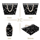 Witchy & Wild – Spooky Bat Print Rope Handle Beach Bag