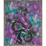 Celestial Snake Woven Blanket – Galaxy Patchwork Throw