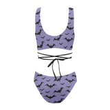 Lilac Bats Crossover Bikini Swimsuit