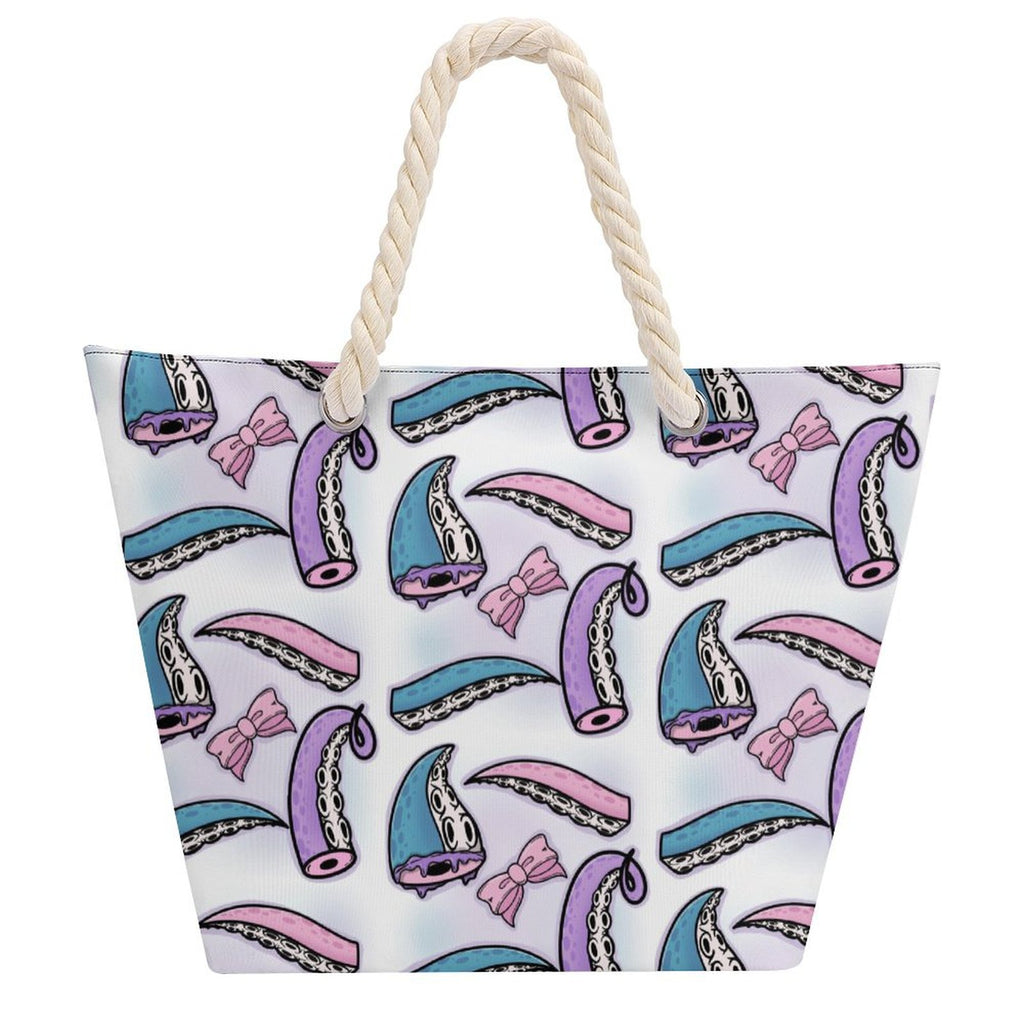 Tentacle Beach Bag | Spooky Cute Goth Tote | Alternative Mermaid Aesthetic | Octopus Print Shoulder Bag | Creepy Kawaii Summer Bag