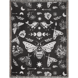 Witchy Woven Throw – Celestial Cotton Blanket with Fringe