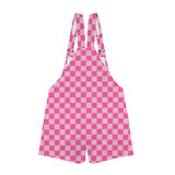 back of pink checkered overalls no model