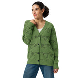 Toxic Cozy Knitted Cardigan – Green & Black Unisex Slime Knit