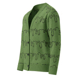 Toxic Cozy Knitted Cardigan – Green & Black Unisex Slime Knit