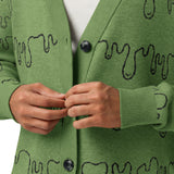 Toxic Cozy Knitted Cardigan – Green & Black Unisex Slime Knit