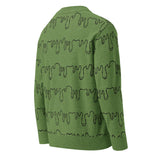 Toxic Cozy Knitted Cardigan – Green & Black Unisex Slime Knit