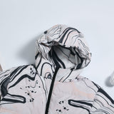 Green Lightening Bolt Print Goth Winter Padded Down Coat Unisex XS to 6XL Plus Size