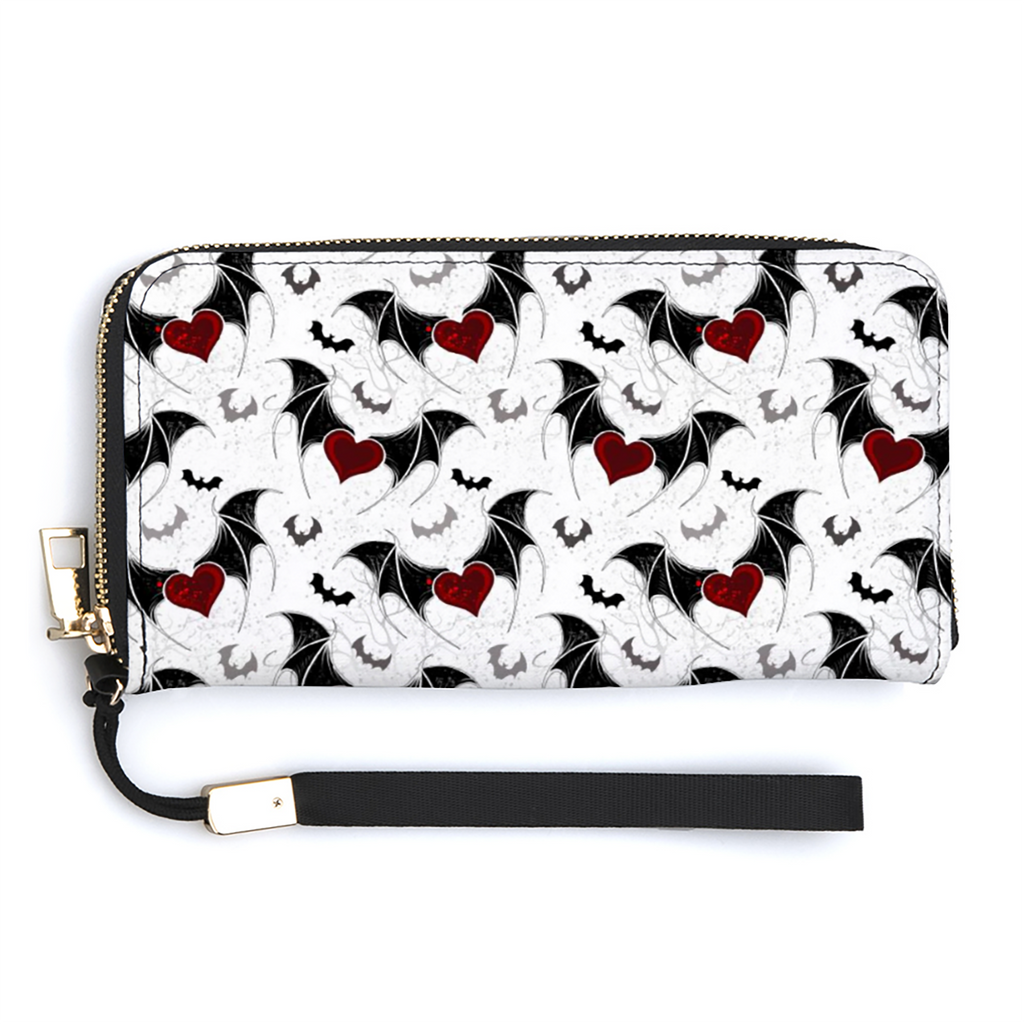 Heart and Wings with Bats Purse Wallet