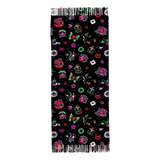 Warm Winter Scarf Black Retro Tattoo Tassled Fleece Scarf Shawl