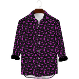 Unisex Pink Leopard Print Long Sleeved Shirt