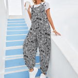 Animal Skeleton Spooky Print Ladies Dungarees Overalls Gothic