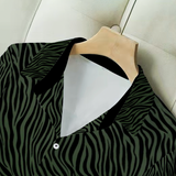 Unisex Green Zebra Print Long Sleeved Shirt