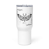 Moth Print Travel mug with a handle