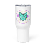Alternawear Oval Cat Tattoo Travel mug with a handle