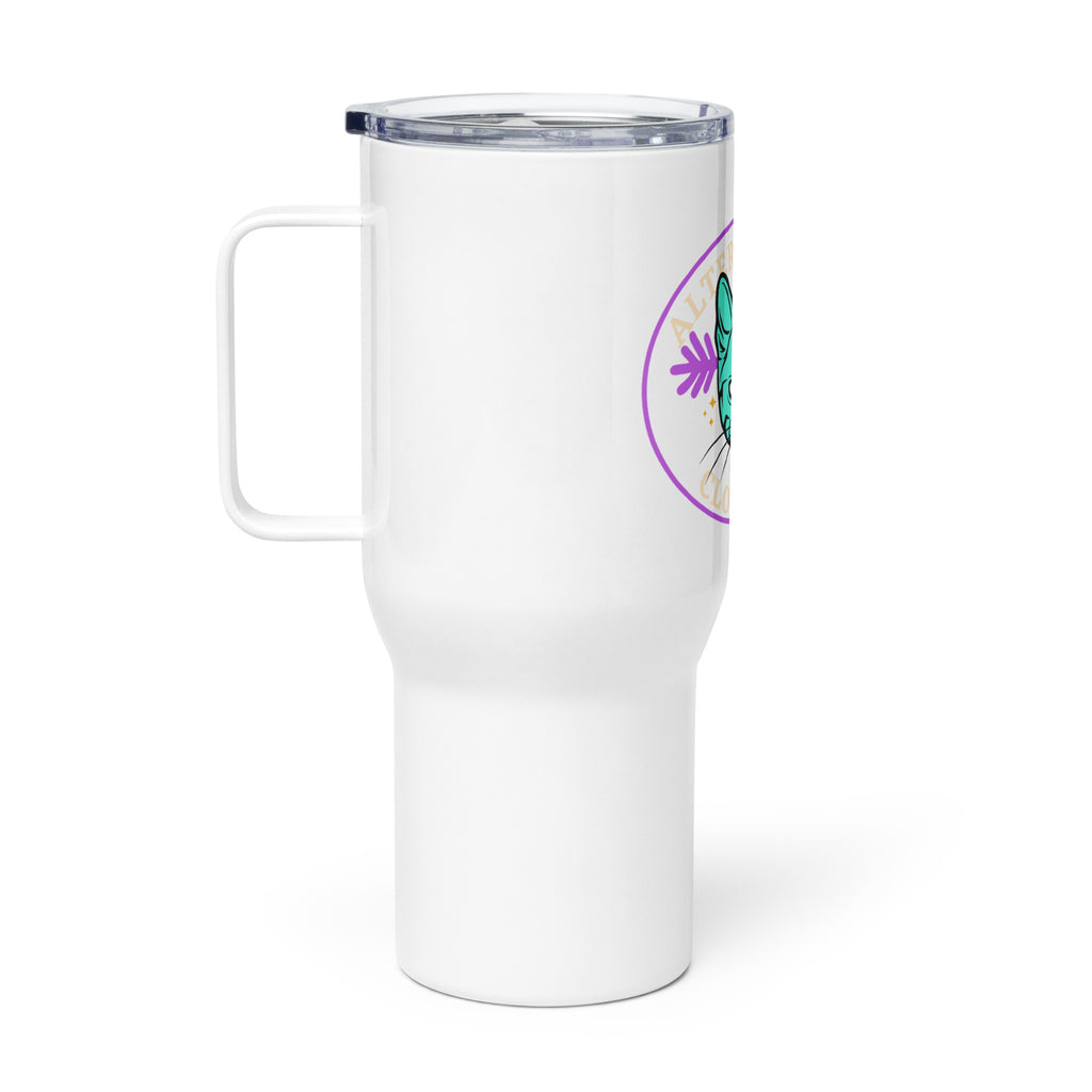 Alternawear Oval Cat Tattoo Travel mug with a handle
