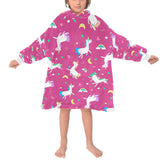 Pink Unicorn Blanket Hoodie Adults & Kids Sizes