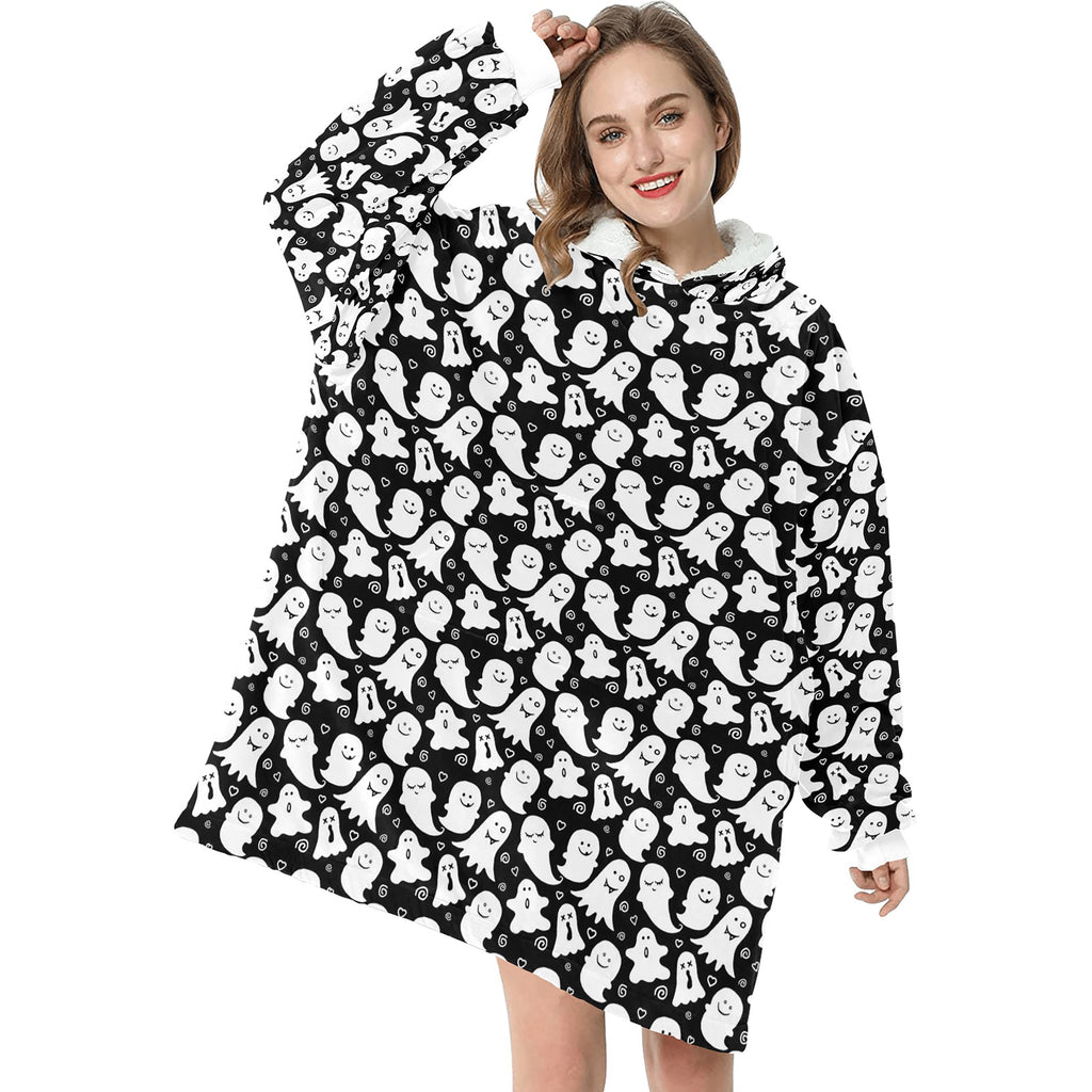 Cute Ghost Blanket Hoodie Adults & Kids Sizes