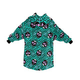 Green Sugar Skulls Blanket Hoodie Adults & Kids Sizes