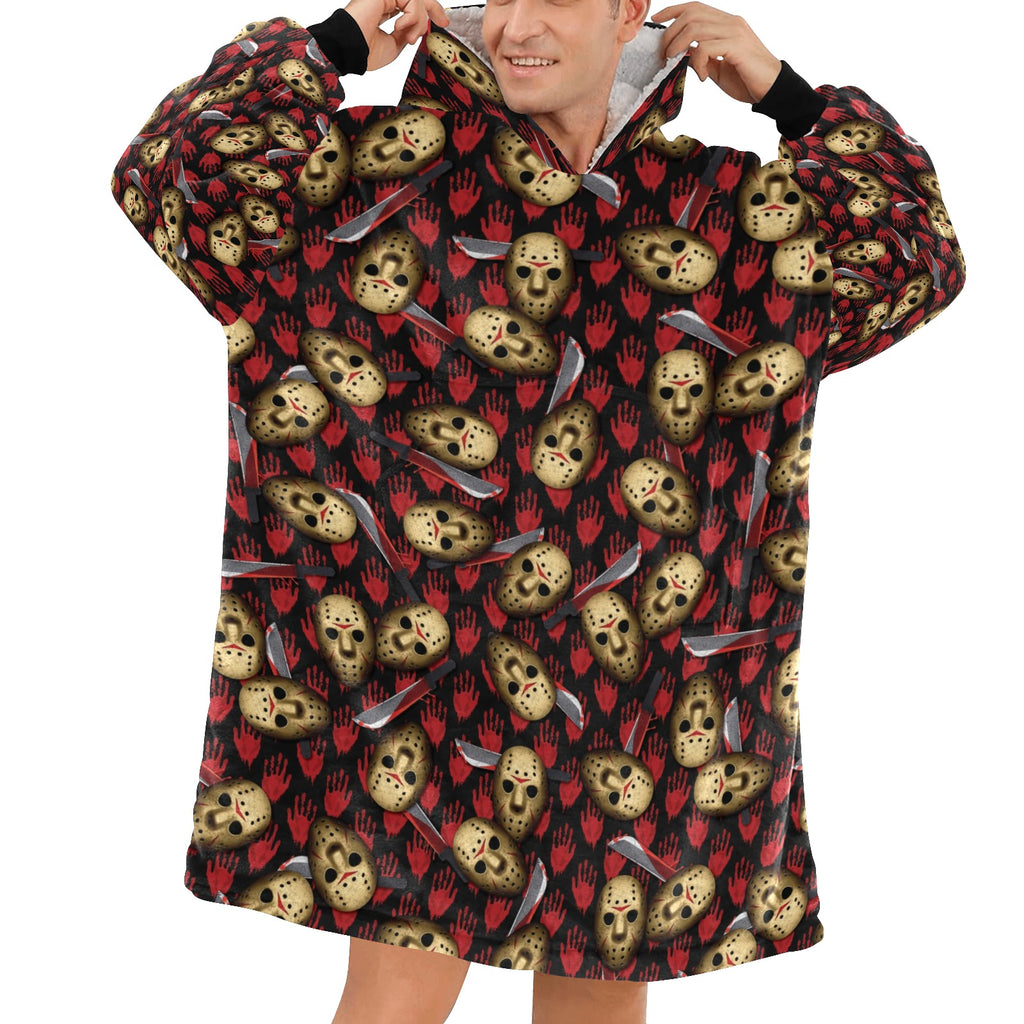 Limited Edition Horror Jason Print Blanket Hoodie Adults & Kids Sizes