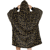 Brown Leopard Animal Print Blanket Hoodie Adults & Kids Sizes
