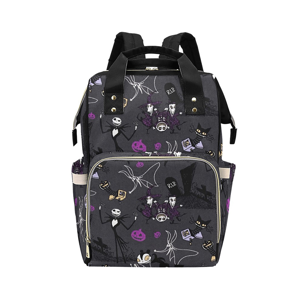 Dunkelgraue und violette Jack Skellington Wickeltasche